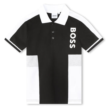 Polo BOSS negra para niño y adolescente